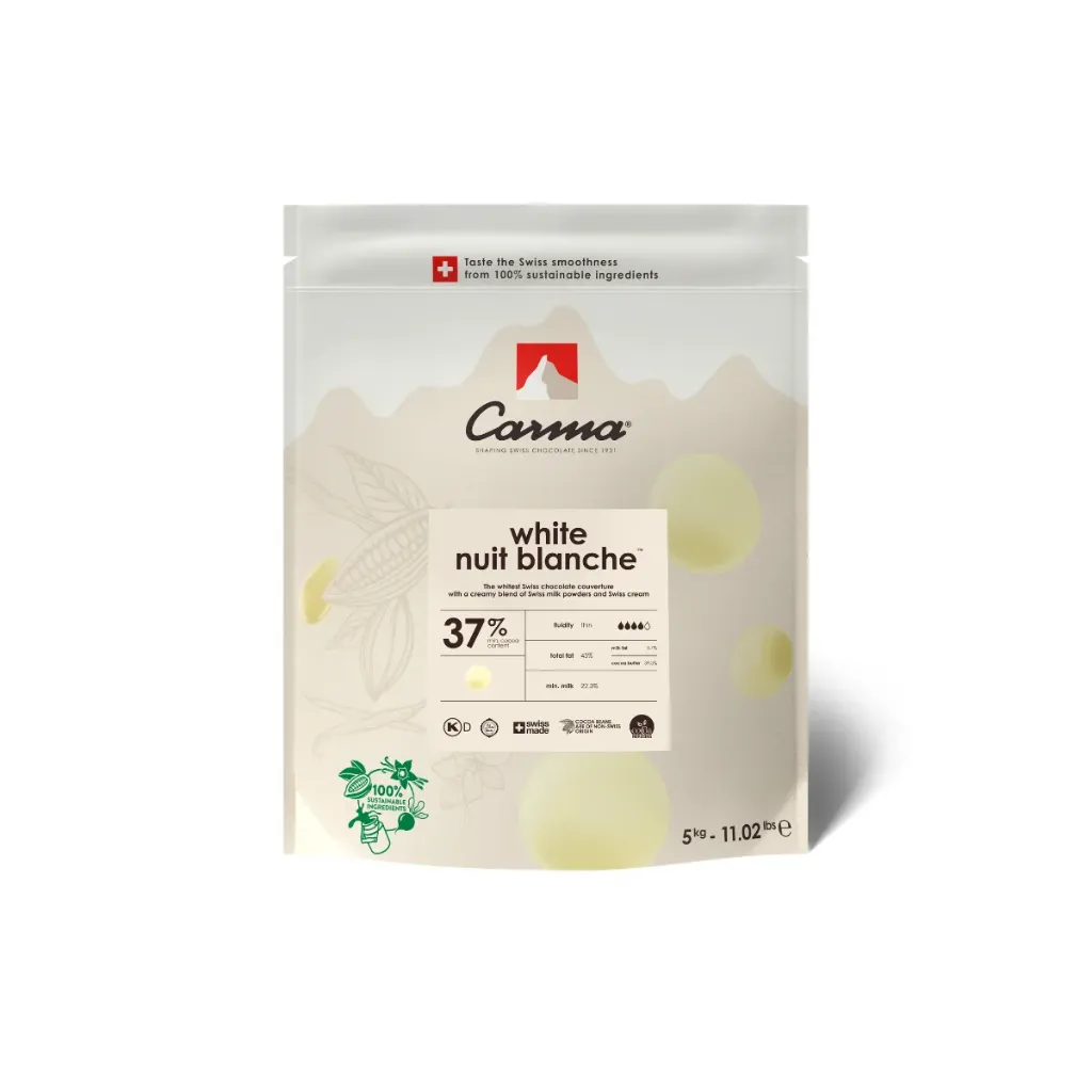 [BAR-CHW-N153NUBLE6-Z72] Chocolat de couverture blanc White Nuit Blanche 37%, Carma, 2 x 5kg