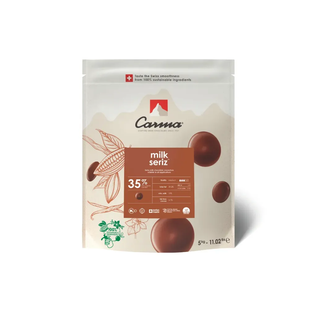 [BAR-CHM-N025SERIE6-Z72] Chocolat de couverture lait Seriz 35%, Carma, 2 x 5kg