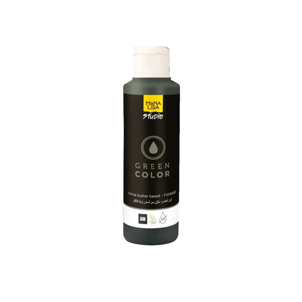 [F006683] Beurre de cacao Mona Lisa coloré, vert, 245g