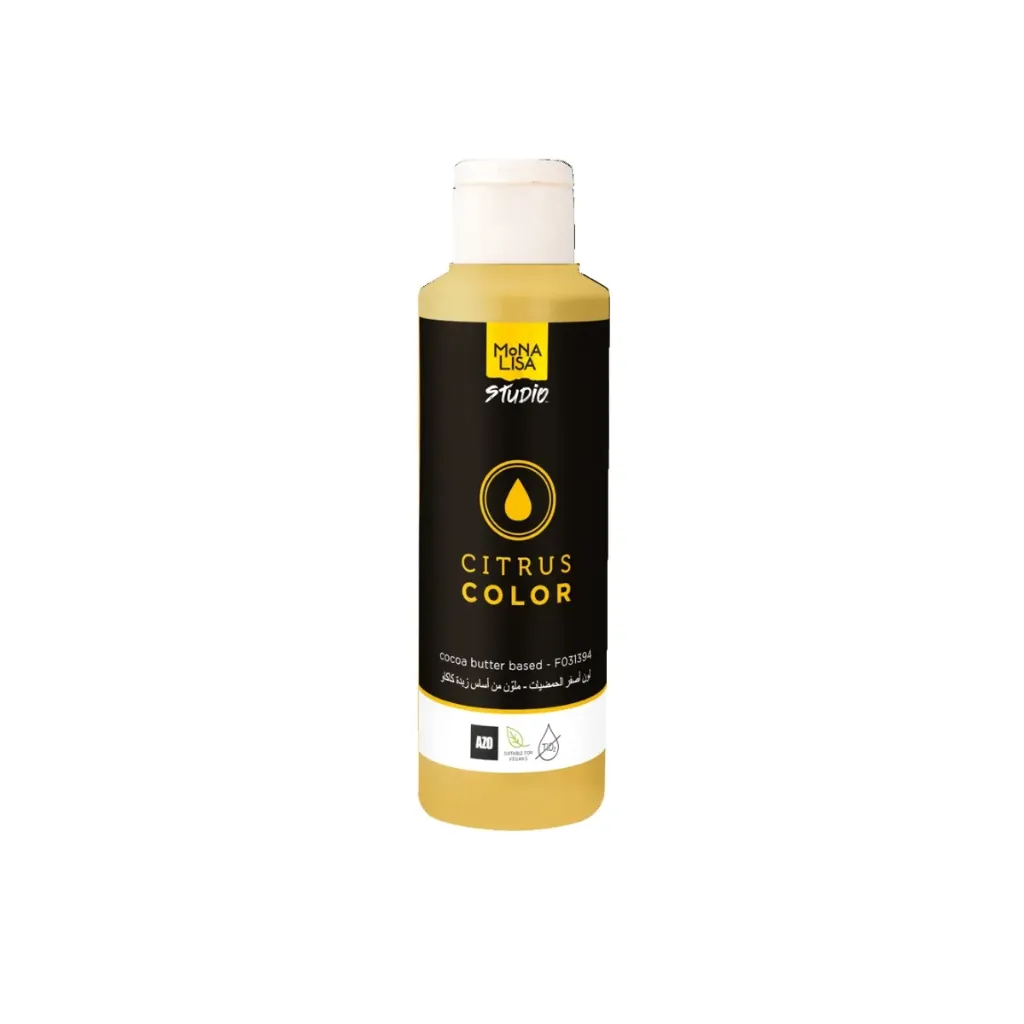 [F031934] Beurre de cacao Mona Lisa coloré, citrus (jaune), 245g
