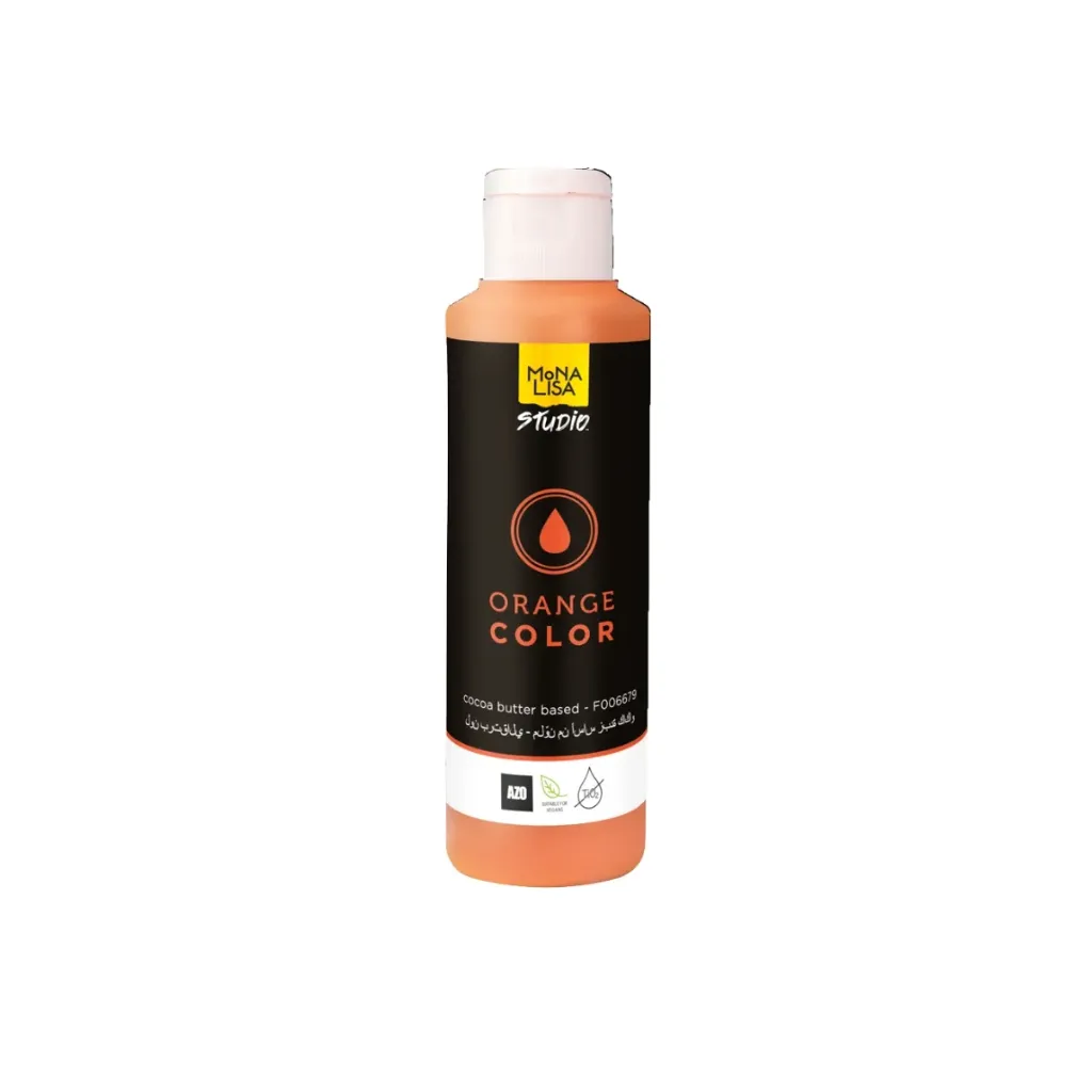 [F006679] Beurre de cacao Mona Lisa coloré, orange, 245g