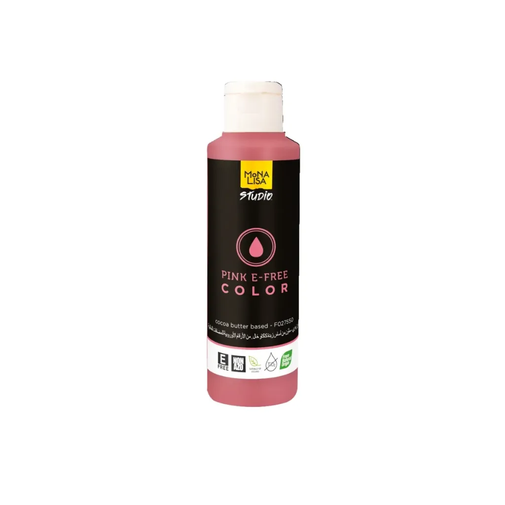 [F027550] Beurre de cacao Mona Lisa coloré, origine naturelle, E-FREE, rose, 245g