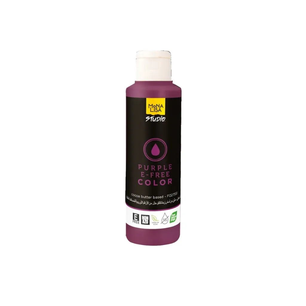 [F027551] Beurre de cacao Mona Lisa coloré, origine naturelle, E-FREE, violet, 245g