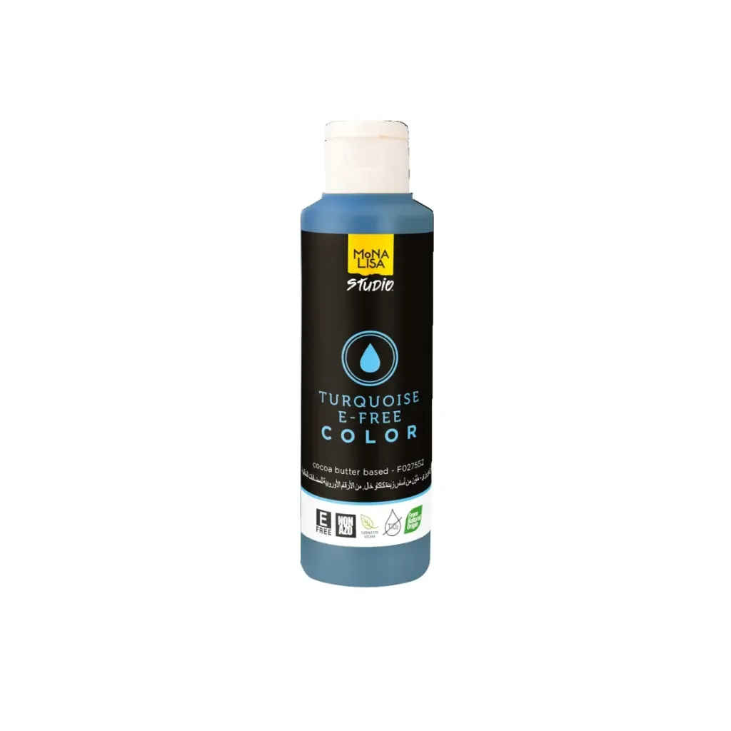 [F027552] Beurre de cacao Mona Lisa coloré, origine naturelle, E-FREE, bleu turquoise, 245g