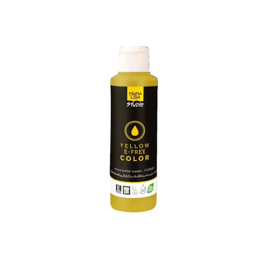 [F028563] Beurre de cacao Mona Lisa coloré, origine naturelle, E-FREE, jaune 245g